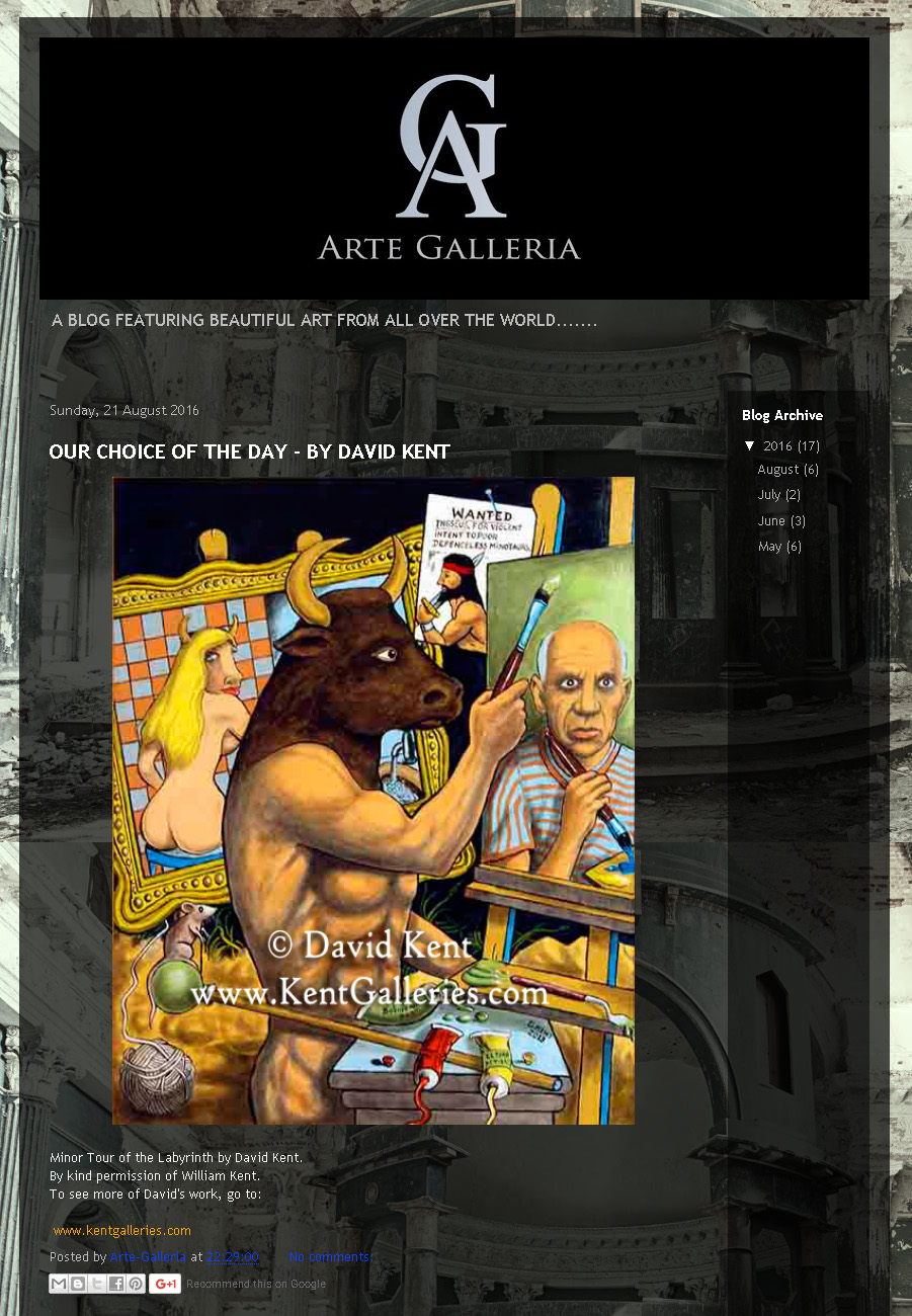 David Kent and Kent Galleries featured on Arte Galleria